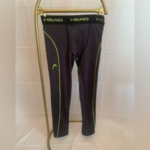 Head Mens Compression Leggings Size L Dark Gray Elastic Waist